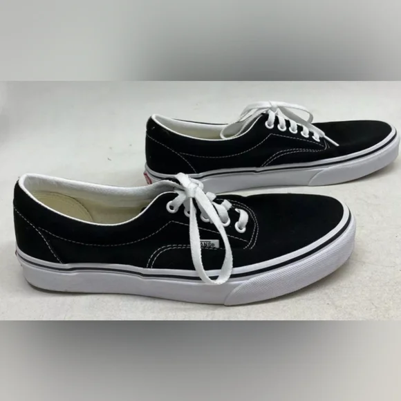 Unisex Vans Black And White Sneakers Size M 9 W 10.5 Like New MSRP $65 - Picture 4 of 8